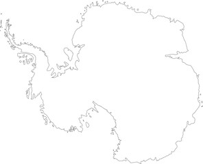 Antarctica vector map (south pole sterographic projection, PPT-compatible & fully editable by country)
