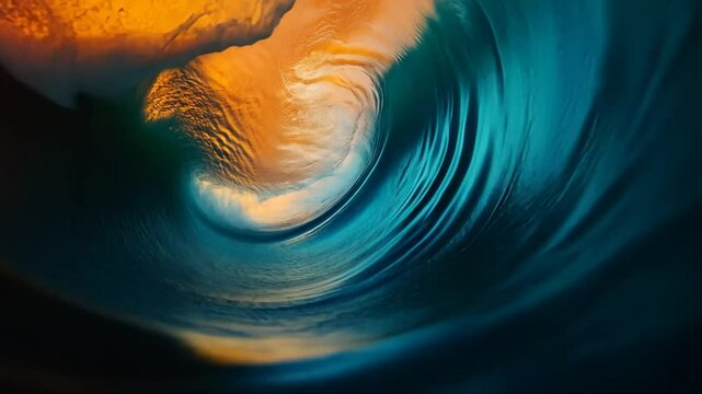 Ocean wave swirl sunset abstract background