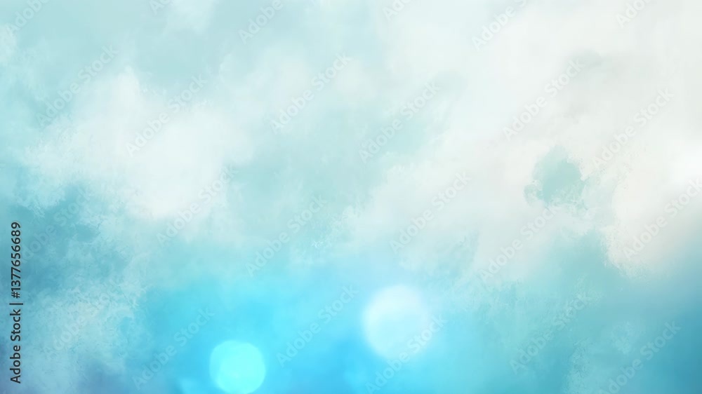 Poster a serene abstract background featuring soft, cloud-like textures in calming shades of blue.