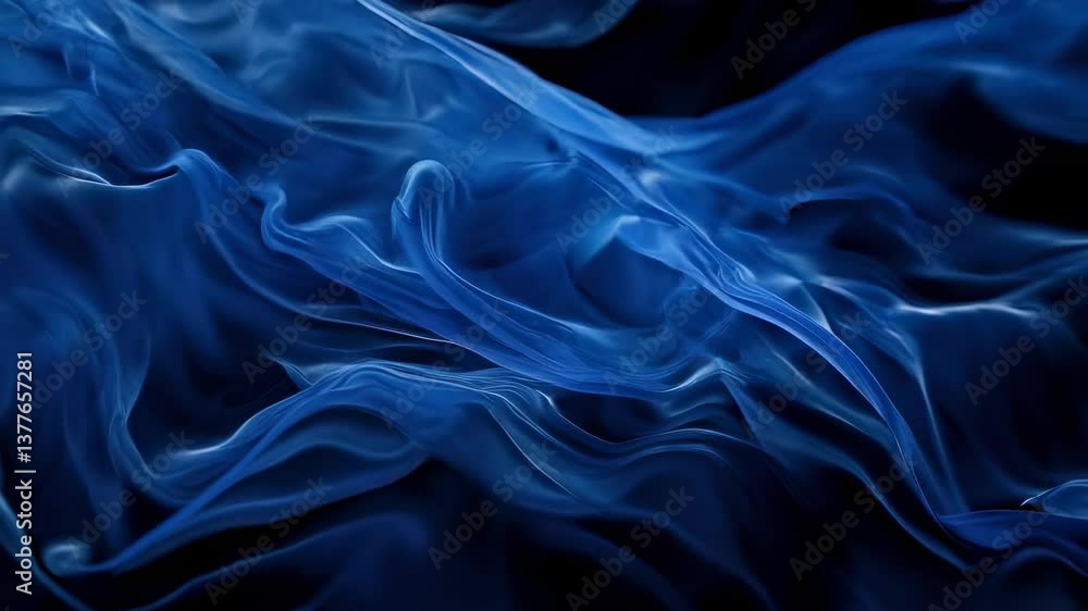 Poster a captivating abstract image of flowing blue smoke, creating a sense of depth and tranquility.