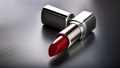 red lipstick on black background