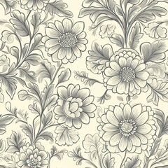 Obraz premium Intricate floral pattern design art studio digital illustration creative space close-up nature inspiration