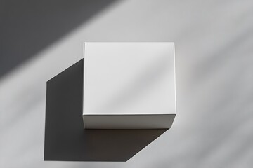 Fototapeta premium Minimalist White Box, Elegant Shadow, Display Mockup, Stylish, Simple, Clean
