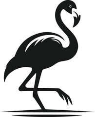 Black flamingo vector