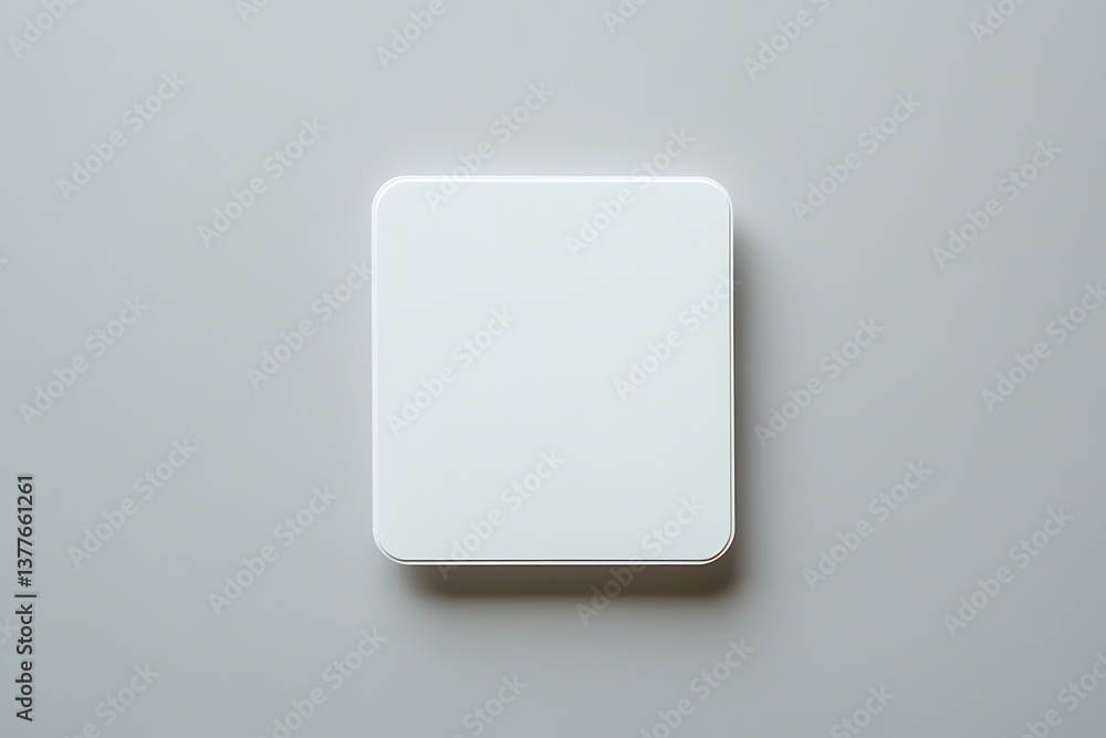 Poster minimalist white rounded square shape on a solid light gray color background