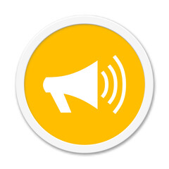 Megaphon Symbol auf rundem Button