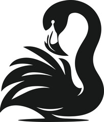 Black flamingo vector