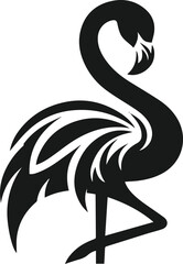Black flamingo vector