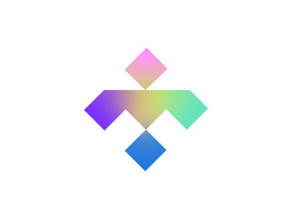 colorful t letter logo with gem