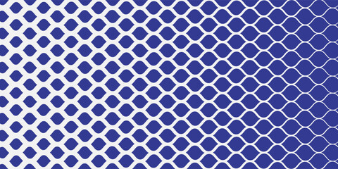 Horizontal halftone with blue ogee pattern background. Vector Illustrations.