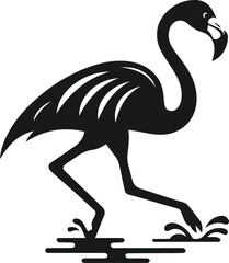 Black flamingo vector