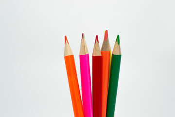 colored pencils isolated on white