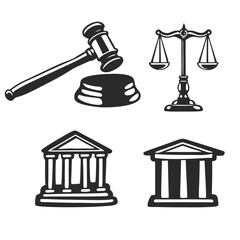 Single Line Drawing of a Judge with Gavel – Minimalist Legal Justice Illustration