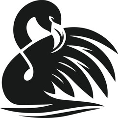 Black flamingo vector