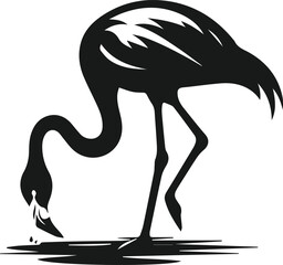 Black flamingo vector