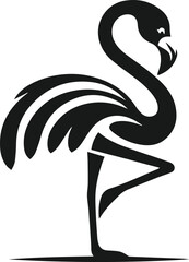 Black flamingo vector
