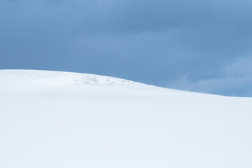 冬の鳥取砂丘の雪景色 鳥取県 鳥取砂丘