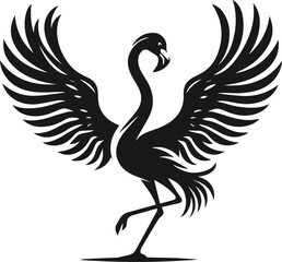 Black flamingo vector