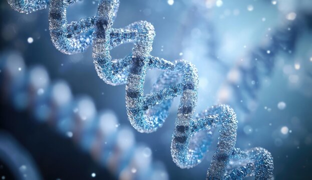 DNA helix close-up.  Complex molecular structure