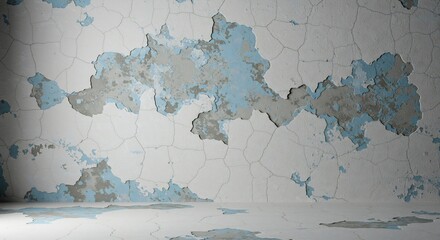 Weathered wall texture pale blue grey hues soft light. AI Generated