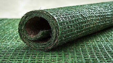 Natural rubber mulch flat sheet with textured details on pale sage background