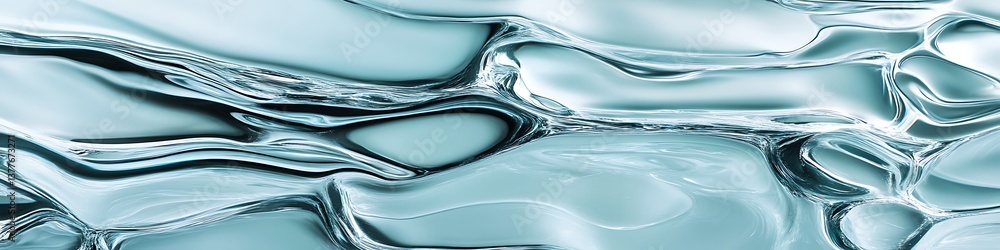 Poster liquid abstraction: a mesmerizing close-up captures the dynamic, fluid forms of water, showcasing it