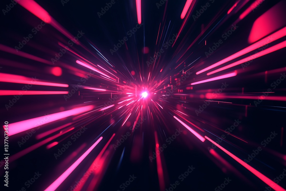 Poster dynamic velocity: a mesmerizing display of speed, light, and energy in shades of pink and black, ill