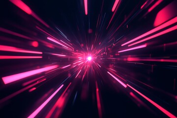 Dynamic Velocity: A mesmerizing display of speed, light, and energy in shades of pink and black, illustrating abstract movement and high-speed concepts.