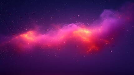 Obraz premium Cosmic Nebula Pink Orange Glowing Starscape