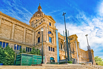 Fototapeta premium National Museum of Catalunia,Placa De Espanya Area. Barcelona.