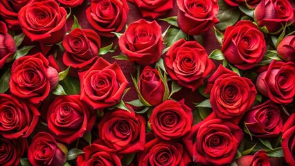 Fototapeta premium Romantic Red Rose Bouquet: Elegant and Timeless Beauty
