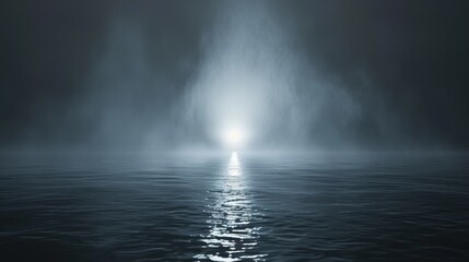 Beam of Fog: Light breaks through a misty fog in a soft beam, creating a mysterious, eerie atmosphere that enhances the scene with an otherworldly effect.
