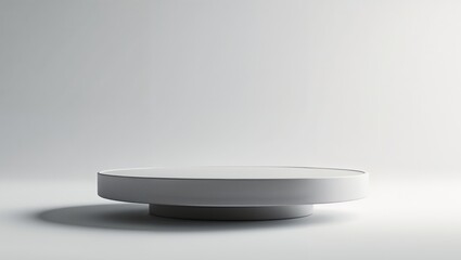 A circular ceramic platform with a matte finish.