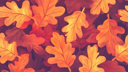 Autumn Oak Leaves Background. (23)