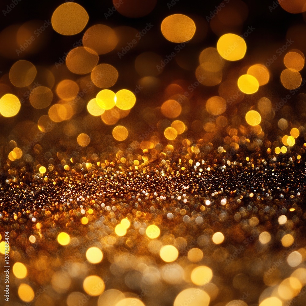 Poster golden bokeh light sparkle abstract background capturing festive mood and elegant design with warm t