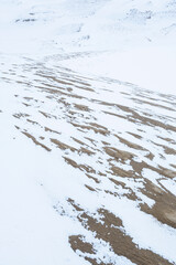 冬の鳥取砂丘の雪景色 鳥取県 鳥取砂丘