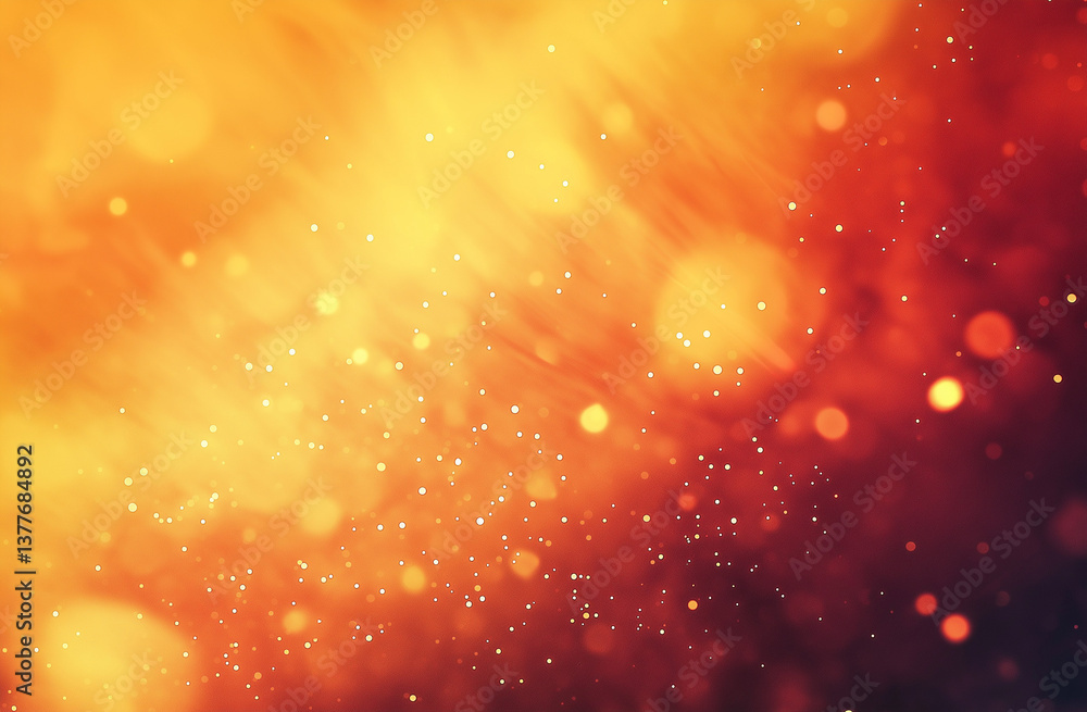 Poster abstract orange and yellow background with bokeh effect