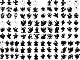Ghost Halloween Horror Silhouette | Spooky and Scary Vector Collection

