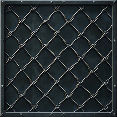 Fototapeta premium Intricate Metal Mesh Texture with Crisscross Pattern and Elegant Knot Detailing on a Dark Surface for Modern Design Applications and Backgrounds