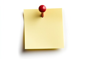 Yellow Sticky Note with Red Pushpin