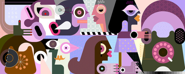 People With Retro Telephones