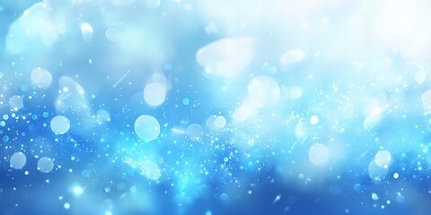 Obraz premium Abstract blue bokeh background with soft light effect and sparkling particles