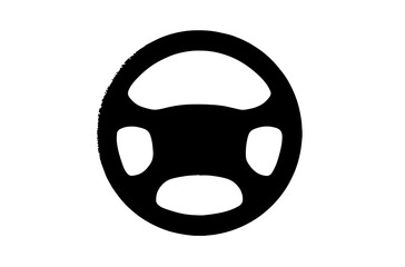 the steering wheel is black on a white background,