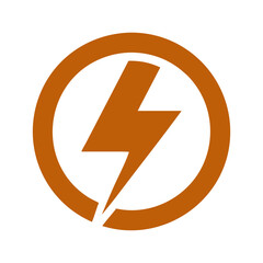  Vector Icon of Lightning Bolt in Circle