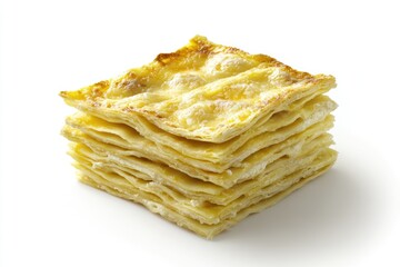 Stack of golden, layered flatbread