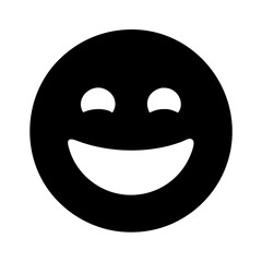 
Smiling Face Happy Emoji Vector Icon Silhouette

