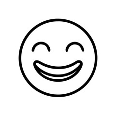 
Smiling Face Happy Emoji Vector Icon Line Art