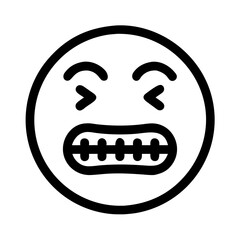 Grimacing Face Emoji Vector Icon Line Art