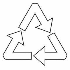recycling symbol on white background