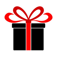 Gift Box with Ribbon Icon Vector Illustration 